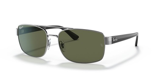 Ray-Ban RB3687 XL (61 - 17) / الأخضر العدسات و النظارات الشمسية الإطار الفضي