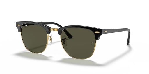 Ray-Ban RB3016 Clubmaster الكلاسيكية L (51 - 21) / الأخضر العدسات و النظارات الشمسية الإطار الأسود