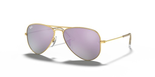 Ray-Ban RB9506S الطيار الاطفال M (50 - 13) / البنفسجي العدسات الذهب الإطار النظارات الشمسية