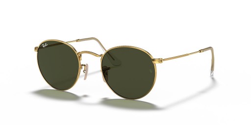 Ray-Ban RB3447 معدني جولة ل (53 - 21) / الأخضر العدسات الذهب الإطار النظارات الشمسية