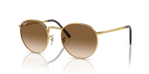Ray-Ban RB3637 جولة جديدة م (53 - 21) / بني العدسات الذهب الإطار النظارات الشمسية