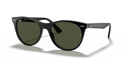 Ray-Ban RB2185 ابن السبيل الثاني الكلاسيكية L (55 - 18) / الأخضر العدسات و النظارات الشمسية الإطار الأسود