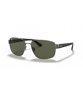 Ray-Ban RB3663 XL (60 - 17) / الأخضر العدسات و النظارات الشمسية الإطار الفضي
