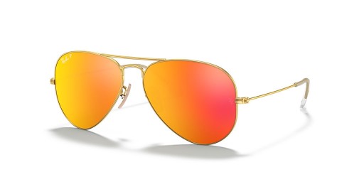 Ray-Ban RB3025 Aviator Flash Čočky XL (58 - 14) / Oranžové čočky a Zlatý rám sluneční Brýle