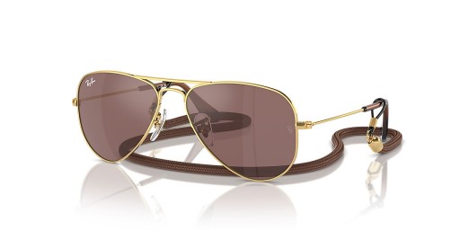 Ray-Ban RB9506S Aviator Děti L (52 - 14) / Hnědé čočky a Zlatý rám sluneční Brýle