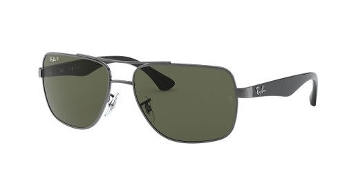 Ray-Ban RB3483 L (60 - 16) / Zelené čočky a Stříbrný rám sluneční Brýle