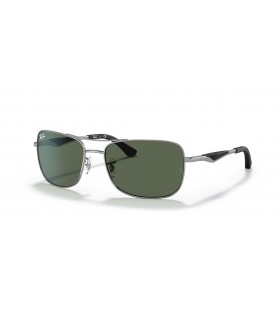 Ray-Ban RB3515 XXL (61 - 17) / Zelené čočky a Stříbrný rám sluneční Brýle