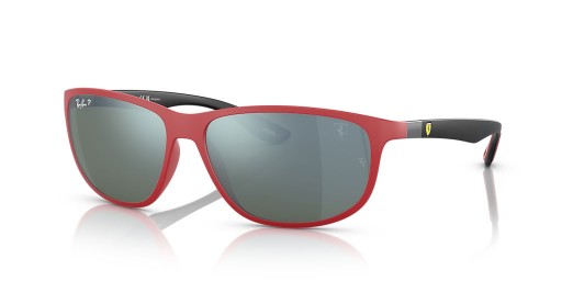 Ray-Ban RB4394M Scuderia Ferrari Collection XXL (61 - 14) / Sølv linser og Rød ramme Solbriller
