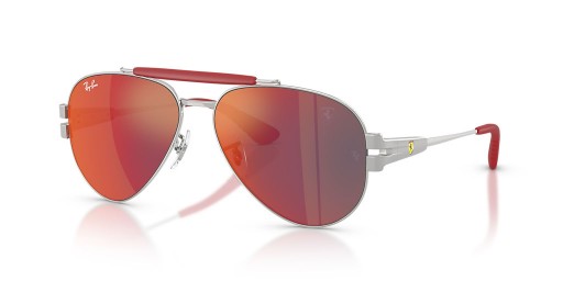 Ray-Ban RB3762M Scuderia Ferrari Collection XL (58 - 14) / Grå linser og Sølv ramme Solbriller