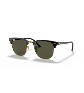 Ray-Ban RB3016 Clubmaster Classic M (49 - 21) / GrÃ¸nne linser og Sort ramme Solbriller