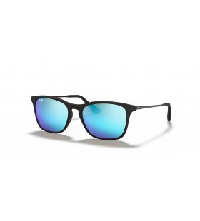 Ray-Ban RB9061SF Chris Kids L (52 - 14) / Blå linser og Sort ramme Solbriller
