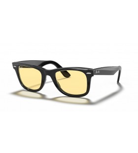 Ray-Ban RB2140F Originale Wayfarer Classic L (52 - 22) / Gule linser og Sort ramme Solbriller