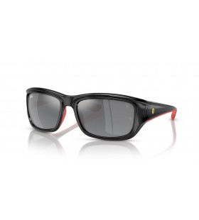 Ray-Ban RB4405M Scuderia Ferrari Collection XL (59 - 19) / Sølv linser og Sort ramme Solbriller