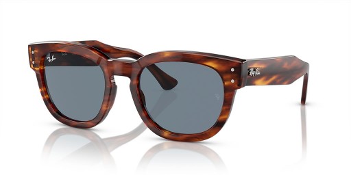Ray-Ban RB0298SF Mega Hawkeye L (53 - 21) / Blauwe lenzen en Bruin frame Zonnebrillen