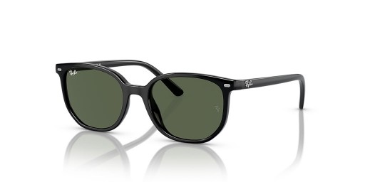 Ray-Ban RB9097S Elliot Kinderen XS (46 - 16) / Groene lenzen en Zwart frame Zonnebrillen