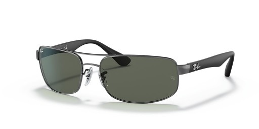 Ray-Ban RB3445 M (61 - 17) / Groene lenzen en Zilver frame Zonnebrillen