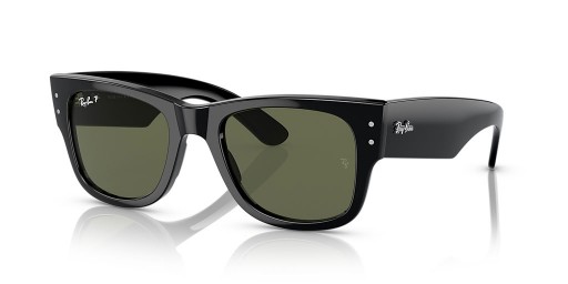 Ray-Ban RB0840S Mega Wayfarer M (51 - 21) / Groene lenzen en Zwart frame Zonnebrillen
