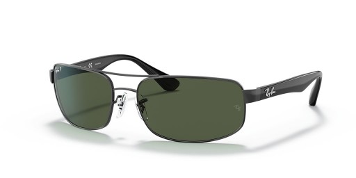 Ray-Ban RB3445 M (61 - 17) / Groene lenzen en Zwart frame Zonnebrillen