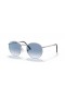 Ray-Ban RB3637 Nieuwe Ronde XS (50 - 21) / Blauwe lenzen en Zilver frame Zonnebrillen