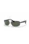 Ray-Ban RB3445 XL (64 - 17) / Groene lenzen en Zilver frame Zonnebrillen