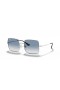 Ray-Ban RB1971 Vierkante 1971 Classic L (54 - 19) / Blauwe lenzen en Zilver frame Zonnebrillen