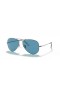 Ray-Ban RB3689 Aviator Metaal II XXL (62 - 14) / Blauwe lenzen en Zilver frame Zonnebrillen