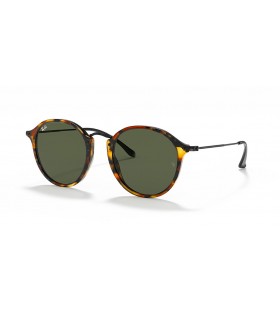 Ray-Ban RB2447 Ronde Vlek XL (49 - 21) / Groene lenzen en Zwart frame Zonnebrillen