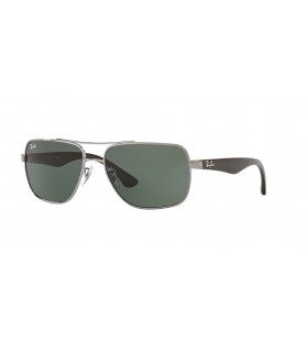 Ray-Ban RB3483 L (60 - 16) / Groene lenzen en Zilver frame Zonnebrillen