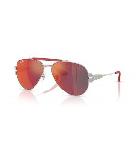 Ray-Ban RB3762M Scuderia Ferrari Collection XL (58 - 14) / Harmaa linssit ja Hopea runko Aurinkolasit