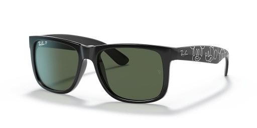 Ray-Ban RB4165 Justin Mickey D20 S (54 - 16) / les lentilles Vertes et Noir frame Lunettes de soleil