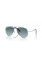 Ray-Ban RB3625 Nouveau Aviateur, L (58 - 14) / Bleu de lentilles et de Lunettes de soleil de cadre en Argent