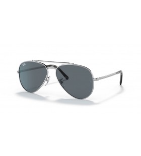 Ray-Ban RB3625 Nouveau Aviateur, L (58 - 14) / Bleu de lentilles et de Lunettes de soleil de cadre en Argent