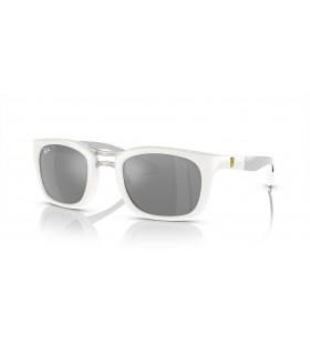 Ray-Ban RB8362M de la Scuderia Ferrari Collection XXL (53 - 25) / Argent lentilles et Blanc frame Lunettes de soleil