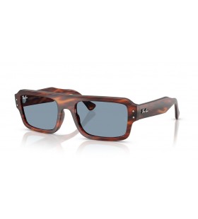 Ray-Ban RB4454 Lukas Bio-XL (56 - 20) / Bleu de lentilles et Brown frame Lunettes de soleil