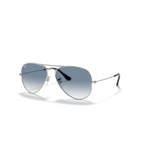 Ray-Ban RB3025 Aviator Gradient M (55 - 14) / Bleu de lentilles et de Lunettes de soleil de cadre en Argent