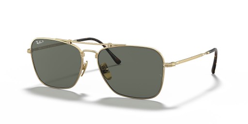 Ray-Ban RB8136M Caravan Titan-XL (58 - 15) / Grünen Gläsern und Gold Rahmen Sonnenbrille