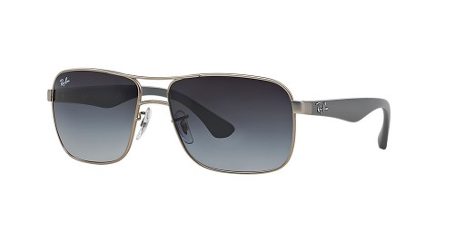 Ray-Ban RB3516 M (59 - 15) / Grau Linsen und Silber-Rahmen-Sonnenbrille