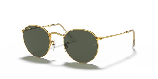 Ray-Ban RB3447 Round Metal-Legende, die Gold-S (50 - 21) / Grünen Gläsern und Gold Rahmen Sonnenbrille