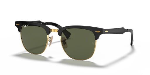 Ray-Ban RB3507 Clubmaster Aluminium L (51 - 21) / Grünen Gläsern und Schwarzem Rahmen, Sonnenbrillen