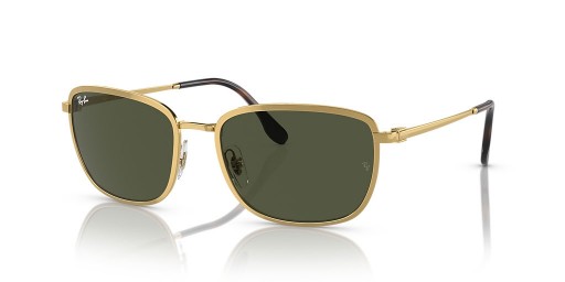 Ray-Ban RB3705 XXL (60 - 19) / Grünen Gläsern und Gold Rahmen Sonnenbrille