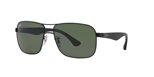 Ray-Ban RB3516 M (59 - 15) / Grünen Gläsern und Schwarzem Rahmen, Sonnenbrillen