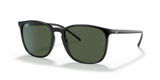 Ray-Ban RB4387 M (56 - 18) / Grünen Gläsern und Schwarzem Rahmen, Sonnenbrillen