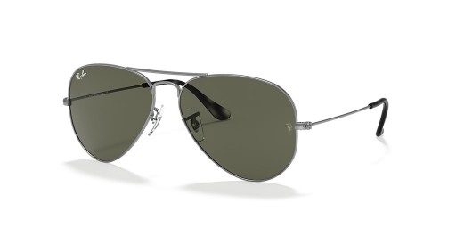 Ray-Ban RB3025 Aviator Classic XXL (62 - 14) / Grünen Gläsern und Grauen Rahmen Sonnenbrille