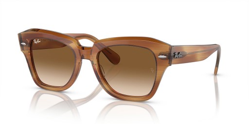 Ray-Ban State Street RB2186 M (49 - 20) / Braun Linsen und Tortoise frame Sonnenbrillen