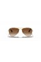 Ray-Ban RB9506S Aviator Kids M (50 - 13) / Braun Linsen und Gold Rahmen Sonnenbrille