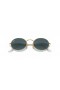 Ray-Ban Oval RB3547 Metall M (51 - 21) / Blau-Objektive und Gold Rahmen Sonnenbrille