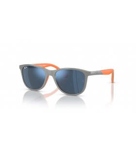 Ray-Ban RB9077S Kinder Bio-Basierten L (49 - 16) / Blau-Objektive und Grauen Rahmen Sonnenbrille
