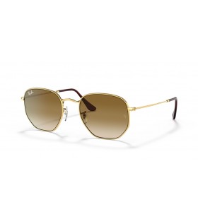 Ray-Ban RB3548 Sechskant-M (51 - 21) / Braun Linsen und Gold Rahmen Sonnenbrille