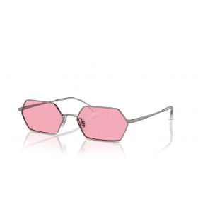 Ray-Ban RB3728 Yevi Bio-Based-L (55 - 18) / Pink-Objektive und Silber-Rahmen-Sonnenbrille