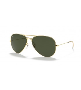 Ray-Ban RB3026 Μεγάλη Metal Αεροπόρων II XXL (62 - 14) / Πράσινο φακούς και γυαλιά Ηλίου πλαισίων Χρυσή